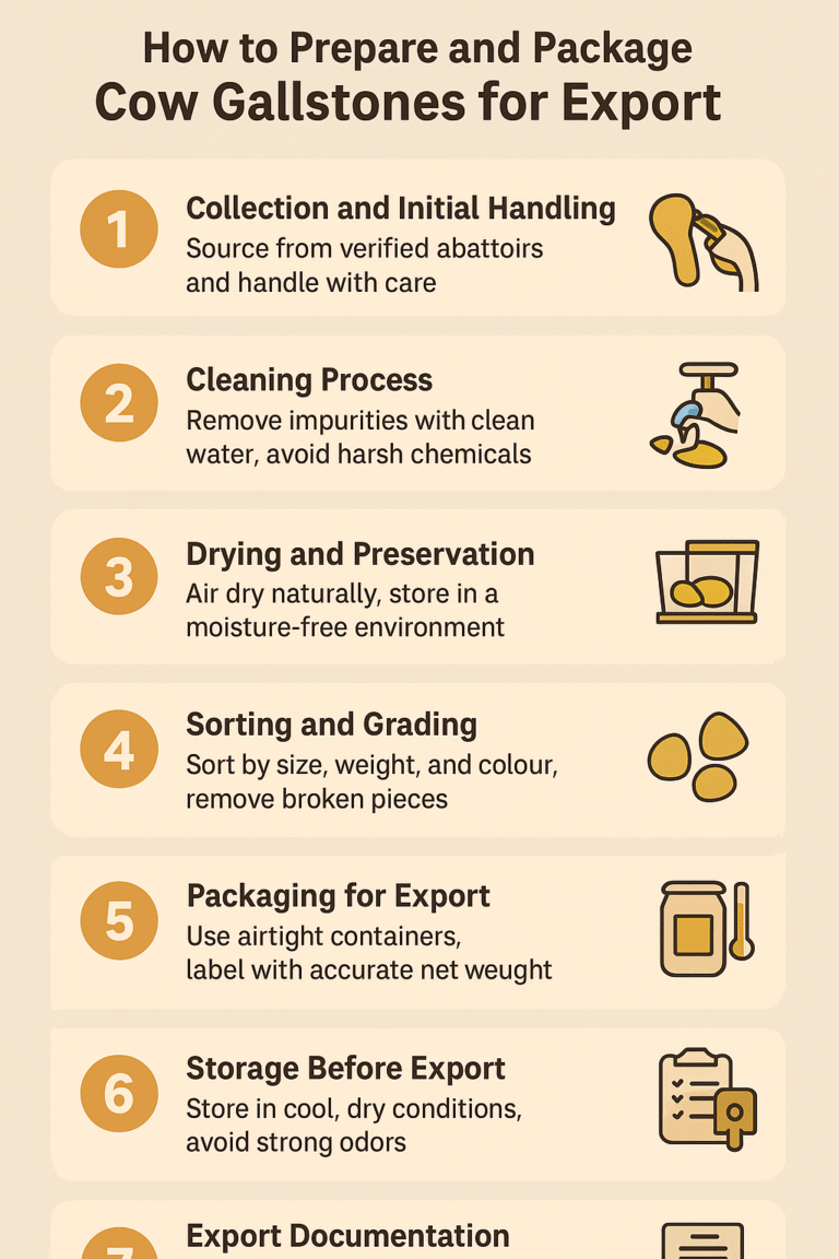 How to Prepare and Package Cow Gallstones for Export